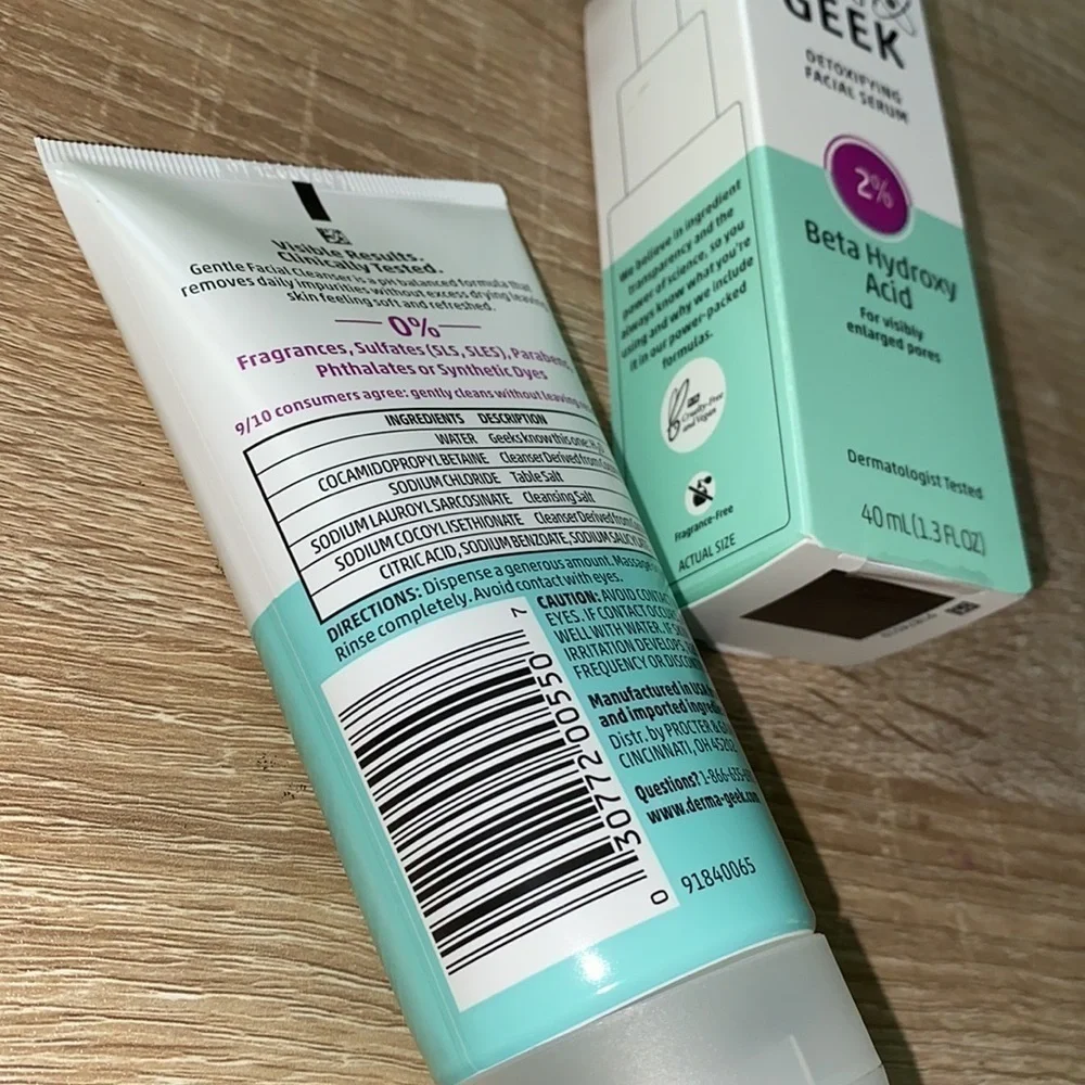 Derma Geek cleanser &‎ beta hydroxy acid detoxifying NEW sealed